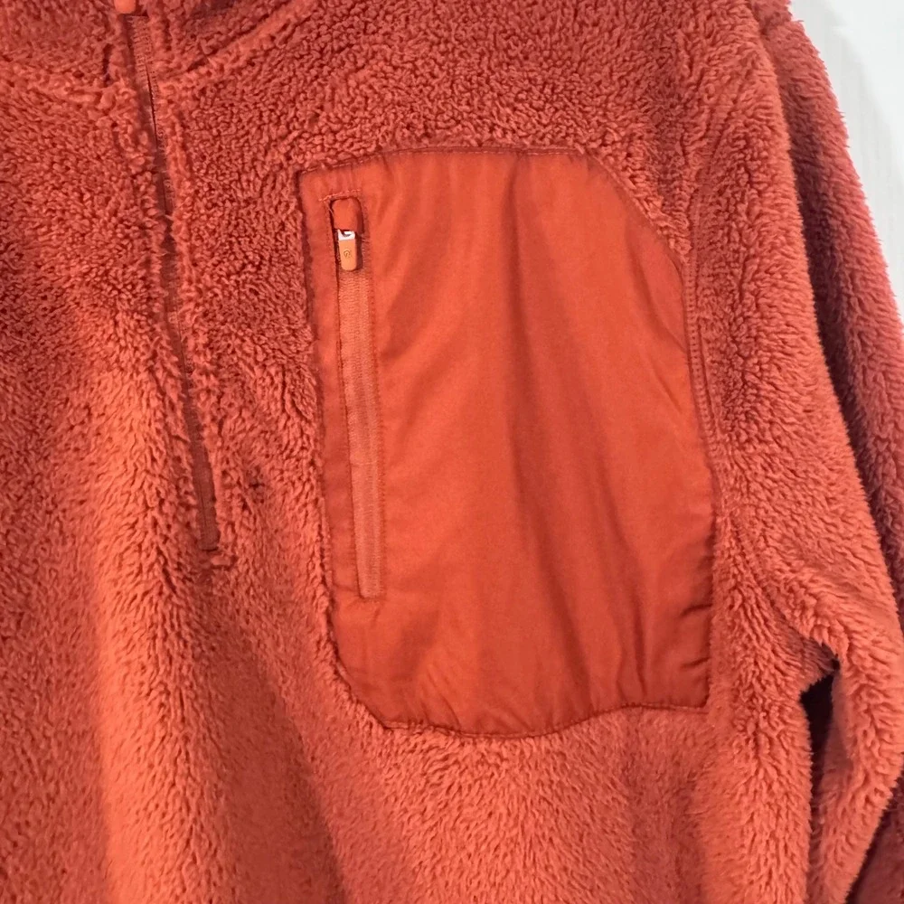 Champion C9 Half Zip Pullover Fleece Jacket Mens Size Large Sherpa‎ Rust Orange